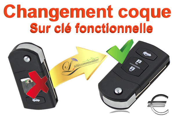 Changement de coque clé pliante Mazda 3 boutons