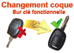 Changement Boîtier / Clé radio* Renault 1bouton Clio2, Twingo2, Master, Kangoo, Trafic